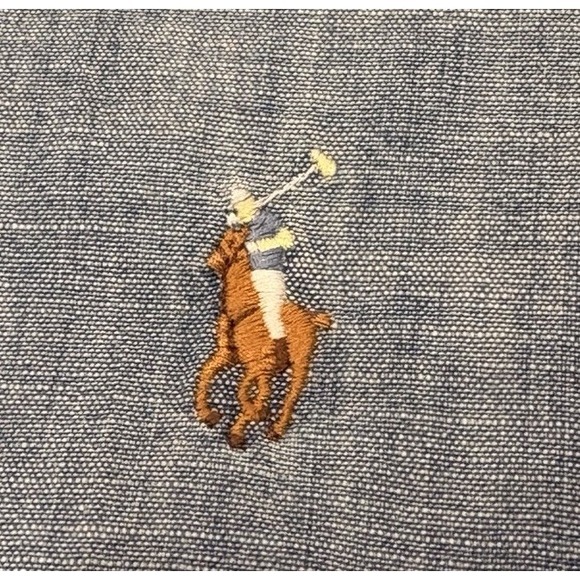 Polo Ralph Lauren Classic Fit Untucked Indigo Chambray Shirt Men's Medium $125 - Picture 6 of 16